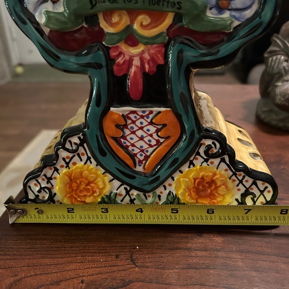 Blue Sky Clayworks Dia De Los Muertos Decorative Cross 9”. - Picture 3 of 9